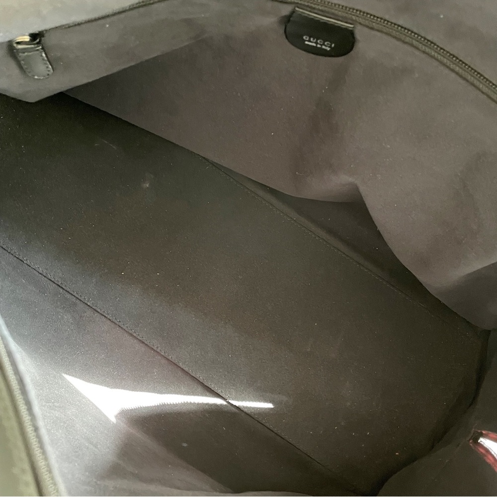 Gucci black leather XL vintage domed duffle travel bag unisex - Picture 7 of 10